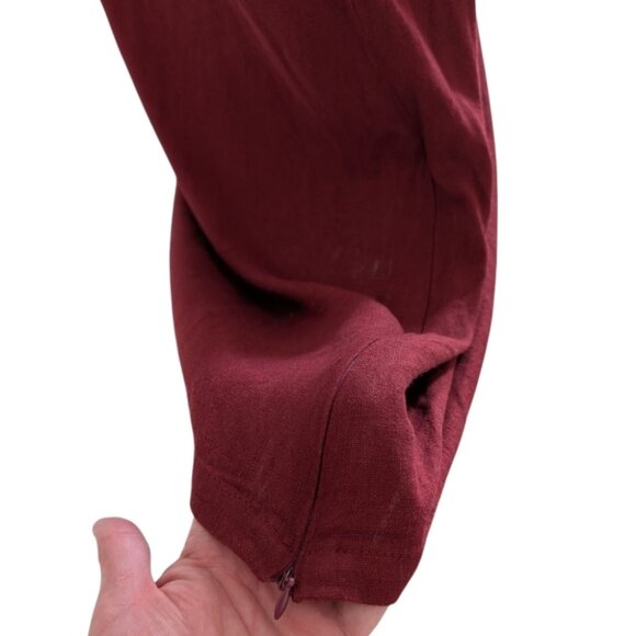 Kaliyana Zipper Top Brick Roma Rust Red Linen Blend Tunic Side Zipper Women S/M - Picture 6 of 13